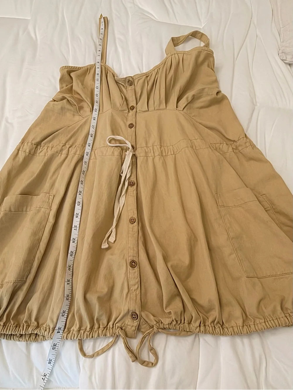 Free People Free Est Taste of Sunshine Drawstring Peplum Tunic in Tan Biscotti